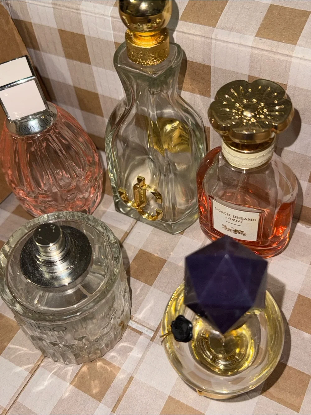 Luxury Empty Perfume Bottle Lot 5 Jimmy Choo Coach Viktor & Rolf Decor crafts - Picture 2 of 9